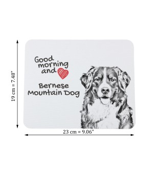 Bernese Mountain Dog, Berner Sennenhund - mouse pad with print, personalized dog-themed mouse pad, unique gadget for an office worker by Art-Dog brand