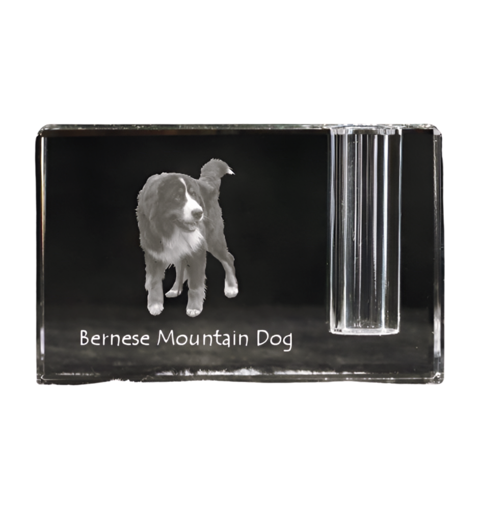 Berneński pies pasterski penholder kryształowy z psem Art-Dog