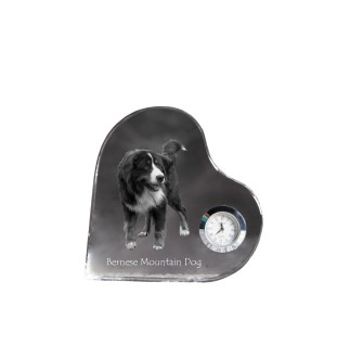 Berner Sennenhund, Dürrbächler, Bouvier bernois - Kristalluhr mit einem Hundebild, Herzregal-Uhr, personalisierte Standuhr der Marke Art-Dog