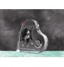 Bernese Mountain Dog, Berner Sennenhund - crystal clock with a dog picture, heart-shaped shelf clock, personalized standing clock by Art-Dog brand