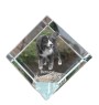 Bernese Mountain Dog, Berner Sennenhund - crystal cube with a photo, photo of a horse in crystal, cubic paperweight from Art-Dog brand