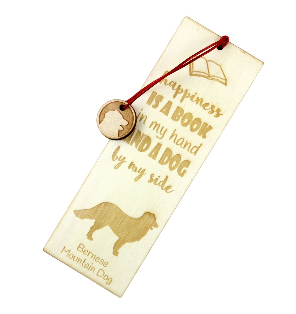 Bernese Mountain Dog, Berner Sennenhund - dog bookmark, personalized bookmark, dog gadget for Art-Dog brand readers