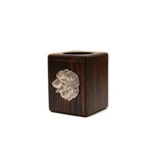 Bernese Mountain Dog, Berner Sennenhund I - wooden candle holder with a dog, a unique souvenir after losing a dog, a handicraft from the Art-Dog brand