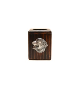 Bernese Mountain Dog, Berner Sennenhund - wooden candle holder with a dog, a unique souvenir after losing a dog, a handicraft from the Art-Dog brand