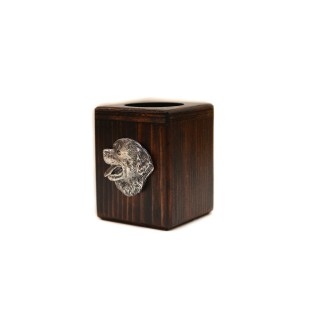 Bernese Mountain Dog, Berner Sennenhund - wooden candle holder with a dog, a unique souvenir after losing a dog, a handicraft from the Art-Dog brand