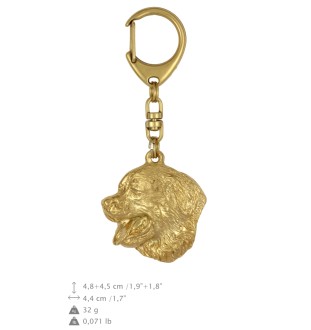 Berner Sennenhund, Dürrbächler, Bouvier bernois - Schlüsselanhänger und Halskette mit Hund in einer Box, vergoldetes Produkt von hoher Qualität, Marke Art-Dog