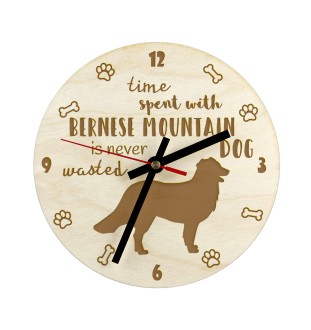 Bouvier bernois - horloge avec chien, horloge en bois, horloge murale pour les amoureux des chiens, horloge de bureau et étagère, Art-Dog