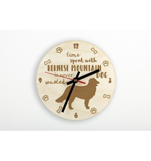 Bouvier bernois - horloge avec chien, horloge en bois, horloge murale pour les amoureux des chiens, horloge de bureau et étagère, Art-Dog