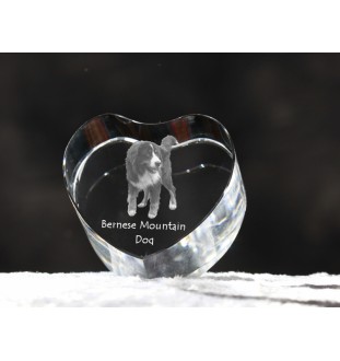 Berner Sennenhund, Dürrbächler, Bouvier bernois - Hundebild im Kristall, Kristallherz, einzigartiger Bilderrahmen der Marke Art-Dog