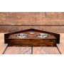 Bernese Mountain Dog, Berner Sennenhund I - wooden stand with bowls for a dog, decorative dog bowls, a gift for adopting a dog from the Art-Dog brand