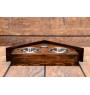 Bernese Mountain Dog, Berner Sennenhund - wooden stand with bowls for a dog, decorative dog bowls, a gift for adopting a dog from the Art-Dog brand