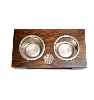 Bouvier bernois I - support en bois avec des bols pour chien, bols pour chien en acier, cadeau pour l'adoption d'un chien de la marque Art-Dog