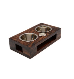 Berner Sennenhund, Dürrbächler, Bouvier bernois I - Holzständer mit Näpfen für Hunde, Edelstahlnäpfe, Geschenk zur Adoption eines Hundes von der Marke Art-Dog