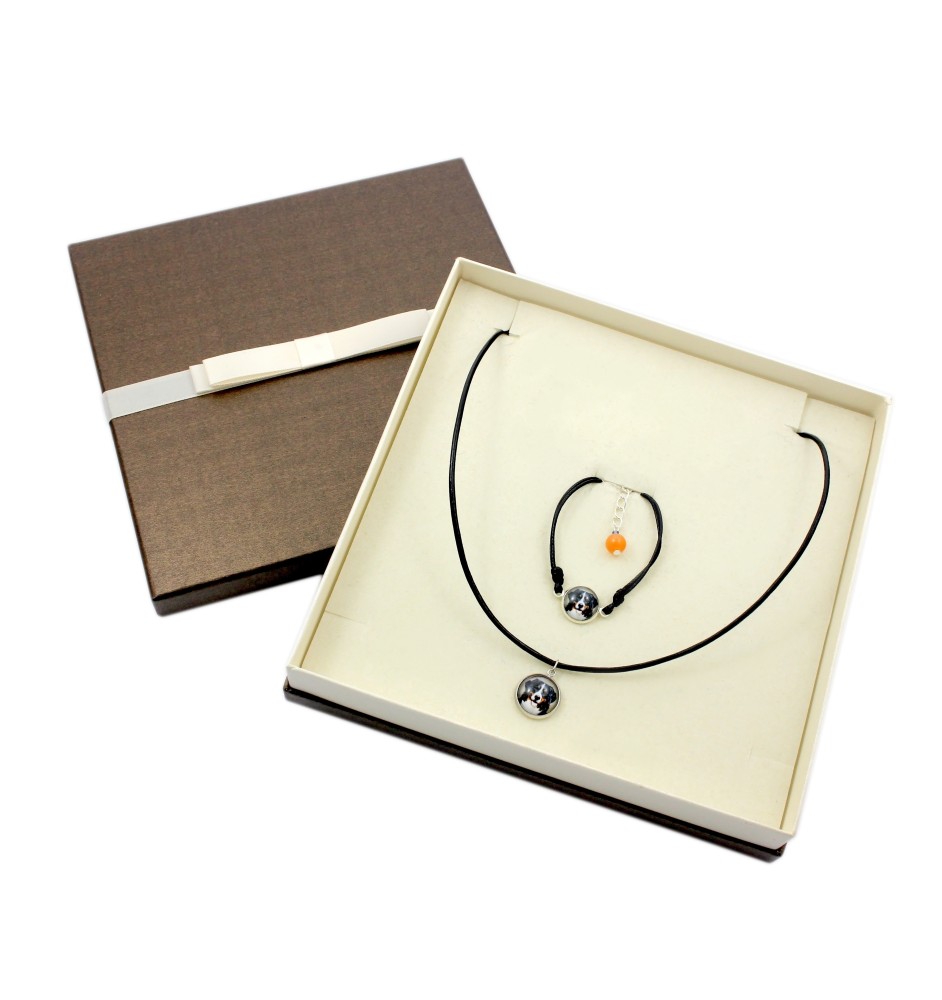 Berner Sennenhund, Dürrbächler, Bouvier bernois - Schmuckset mit Ihrem Foto, handgefertigtes Set, Armband und Halskette von Art.-Dog.