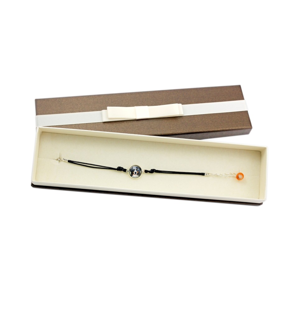 Bernese Mountain Dog, Berner Sennenhund - bracelet in a box with your photo, feminine jewelry, perfect gift from Art-Dog brand