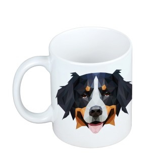Bouvier bernois - tasse avec une photo et un motif de chien géométrique Art-Dog