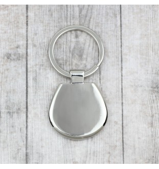 Bernese Mountain Dog, Berner Sennenhund - geometric keychain with a photo and the inscription Art-Dog