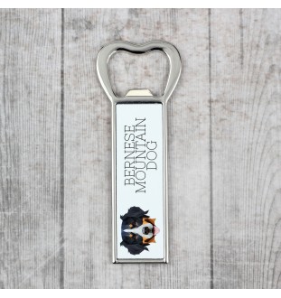 Bernese Mountain Dog, Berner Sennenhund - bottle opener with a picture and inscription for beer by Art-Dog