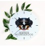Berner Sennenhund, Dürrbächler, Bouvier bernois - geometrische Wanduhr mit Bild und Aufschrift der Marke Art-Dog