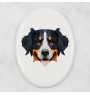 Bernese Mountain Dog, Berner Sennenhund - a plate with a geometric design and the brand name Art-Dog