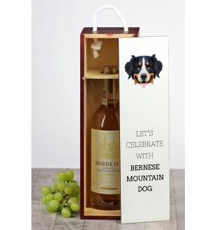 Bernese Mountain Dog, Berner Sennenhund - geometric box with a picture and inscription for wine by Art-Dog