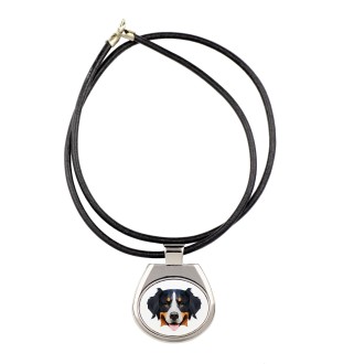 Bernese Mountain Dog, Berner Sennenhund - necklace with a geometric design and the inscription "Art-Dog"