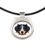Berner Sennenhund, Dürrbächler, Bouvier bernois - Halskette mit einem Foto und einem geometrischen Schriftzug der Marke Art-Dog