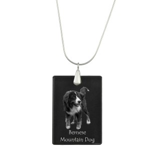 Bernese Mountain Dog, Berner Sennenhund - Crystal pendant with dog, silver necklace with photo, personalised pendant by Art-Dog brand