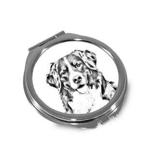 Bouvier bernois - miroir de poche avec chien, miroir personnalisé pour sac à main, miroir compact avec impression de la marque Art-Dog