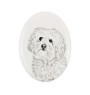 Bologneser, Bichon Bolognese - Gedenktafel mit einem Foto eines Hundes, Grabplatte mit Druck, personalisierte ovale Platte der Marke Art-Dog