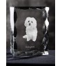 Bichon bolonais, Bolognese - cristal avec photo de chien, statuette en verre avec photo, cadre exceptionnel avec photo de la marque Art-Dog