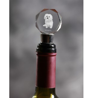 Bichon bolonais, Bolognese - Bouchon de bouteille, bouchon de vin en cristal avec photo, cadeau personnalisé pour barman par la marque Art-Dog