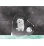 Bichon bolonais, Bolognese - horloge en cristal avec une photo de chien, horloge de table en forme de cœur, horloge debout personnalisée de la marque Art-Dog