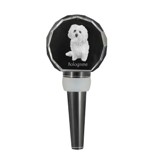 Bichon bolonais, Bolognese - Bouchon de bouteille en cristal, bouchon de vin unique avec photo, cadeau personnalisé pour sommelier par la marque Art-Dog