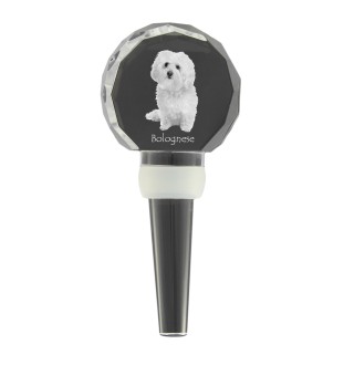 Bichon bolonais, Bolognese - Bouchon de bouteille en cristal, bouchon de vin unique avec photo, cadeau personnalisé pour sommelier par la marque Art-Dog