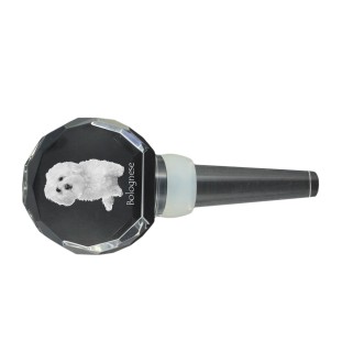 Bichon Bolognese, Bolo, Botoli, Bottolo - Crystal bottle stopper, unique wine stopper with photo, personalised gift for sommelier by Art-Dog brand