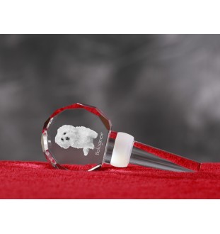 Bichon Bolognese, Bolo, Botoli, Bottolo - Crystal bottle stopper, unique wine stopper with photo, personalised gift for sommelier by Art-Dog brand