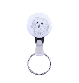 Bichon Bolognese, Bolo, Botoli, Bottolo - keychain with a dog portrait, pendant with the brand's own Art-Dog graphics