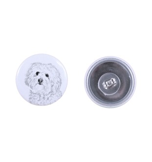 Bichon bolonais, Bolognese - boucles d'oreilles uniques avec un chien, votre animal de compagnie sur un porte-clés, marque propre Art-Dog