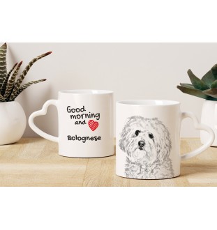 Bolończyk kubek z psem good morning serce Art-Dog