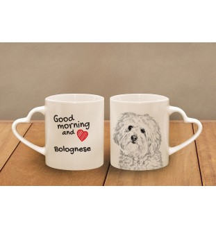 Bolończyk kubek z psem good morning serce Art-Dog
