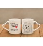Bichon Bolognese, Bolo, Botoli, Bottolo - cup with a dog, adorable cup with a heart-shaped handle, universal gift from the Art-Dog brand