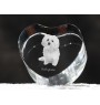 Bichon Bolognese, Bolo, Botoli, Bottolo - a photo of a dog in crystal, crystal heart, unique photo frame from the Art-Dog brand