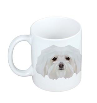 Bologneser, Bichon Bolognese - Becher mit einem Bild und dem Schriftzug geometrischer Hund Art-Dog