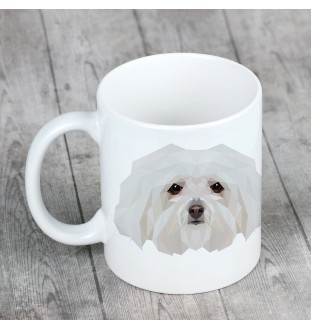 Bologneser, Bichon Bolognese - Becher mit einem Bild und dem Schriftzug geometrischer Hund Art-Dog