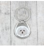 Bichon Bolognese, Bolo, Botoli, Bottolo - geometric keychain with a photo and the inscription Art-Dog