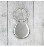 Bichon Bolognese, Bolo, Botoli, Bottolo - geometric keychain with a photo and the inscription Art-Dog