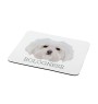 Bichon bolonais, Bolognese - tapis de souris géométrique avec photo et inscription Art-Dog