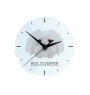 Bichon bolonais, Bolognese - horloge murale géométrique avec photo et logo de la marque Art-Dog