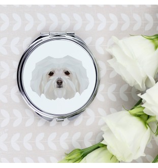 Bologneser, Bichon Bolognese - Spiegel mit Foto und geometrischem Aufdruck der Marke Art-Dog